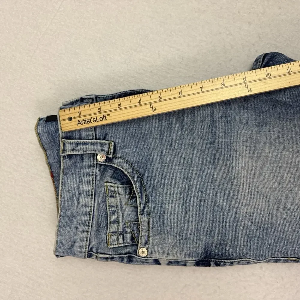 True Religion Ricky Denim Shorts Mens 32 Light Wash Stretch Relaxed Straight
